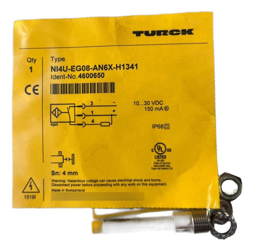 Sensor Inductivo Turck Ni4u-eg08-an6x-h1341 4600650