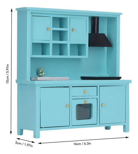 Juego De Juguetes De Cocina 1:12 Mueble De Madera En Miniatu