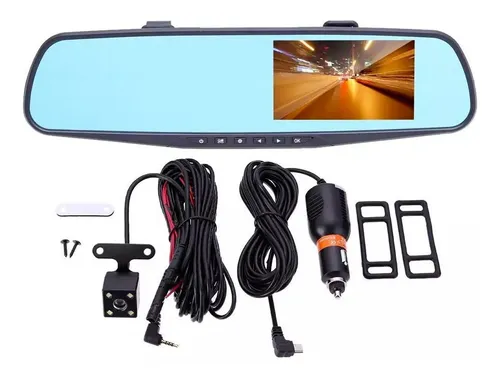 Espejo Retrovisor Cámara Dual Carro Dvr Reversa Full Hd