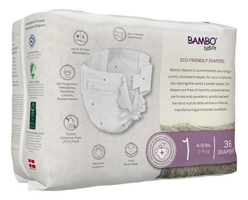 Pañales Bambo Nature Dream 36pz Talla 1 Género Sin género Talla Pequeño (P)