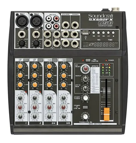 Soundcraft ミキサー Console Soundcraft SX602FX USB de mistura | Parcelamento sem juros