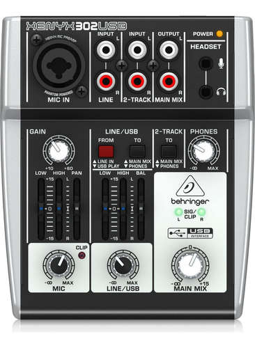 Behringer Xenyx 302usb Premium Mezclador De 5 Entradas Con P