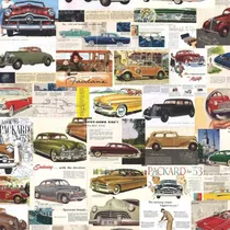 Comprar Papel De Parede Retrô Garagem Carros Antigos Vintage A262