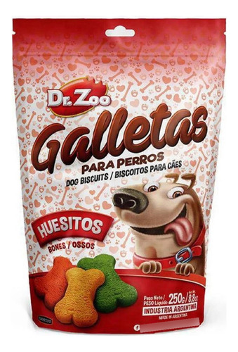 Snack Para Perros Galletas Huesitos Dr Zoo 250grs