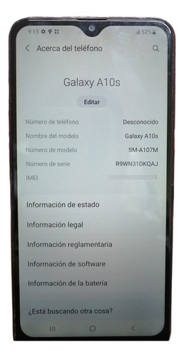 Samsung Galaxy A10s 32 Gb Rojo 2 Gb Ram Rojo (Usado)