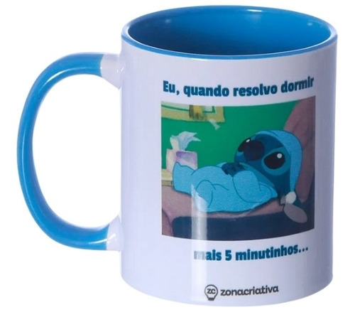 Caneca Pop Personagens 350 Ml - Zona Criativa Cor Stitch Atrasado Coração