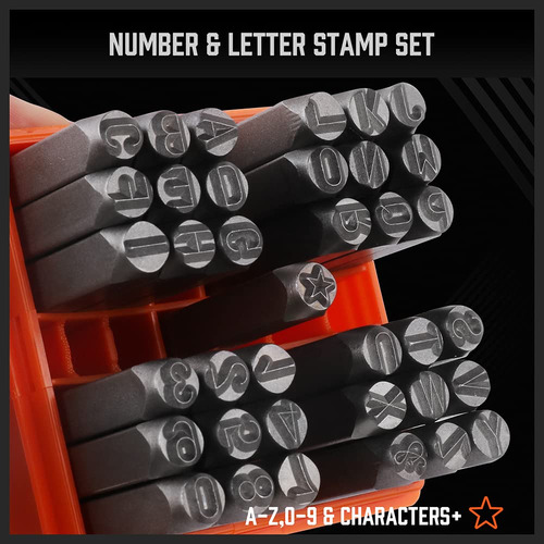 Stamp Set Horusdy 37-piece Number And Letter 3mm Metal