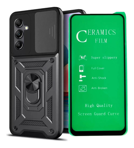 Funda Estuche Reforzada + Vidrio Cerámico Para Samsung A55