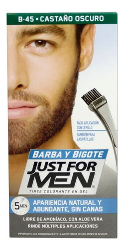 Just For Men Tintura Barba Y Bigote Castaño Oscuro B-45 28gr