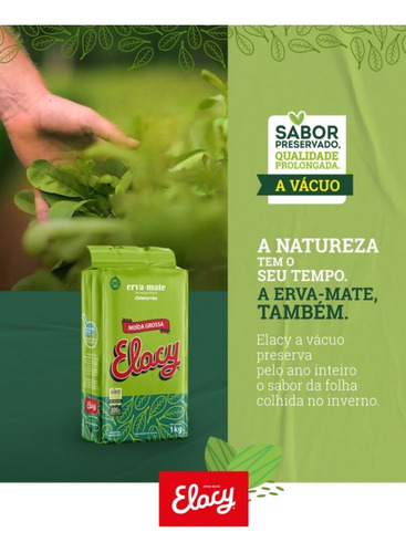 Kit 3 Erva Mate Elacy Moída Grossa Chimarrão Vácuo 1 Kg