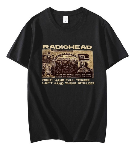 Radiohead Playera Vintage Banda De Rock Hip Hop Para Camise