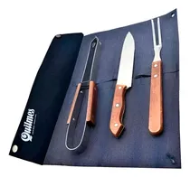 Comprar Kit Parrillero Tenedor, Cuchillo Y Pinza Con Funda Quilmes