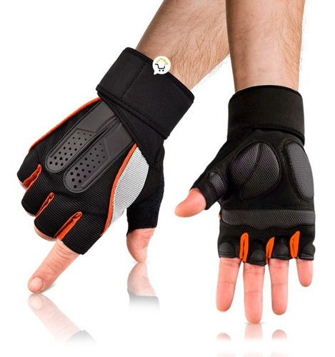 Guantes Medio Dedo Antideslizantes Gimnasio Deporte Hd1163