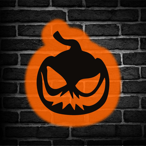 Cuadro Retroiluminado Led Calabaza Halloween 