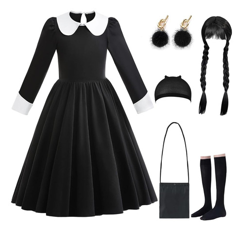 Vorlits Miércoles Negro Disfraces De Halloween Vestido Niñas