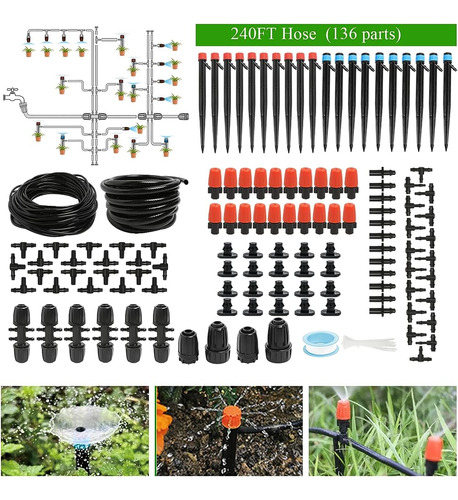 ~? Kit De Sistema De Riego Por Goteo De 240 Pies, Sistema Au