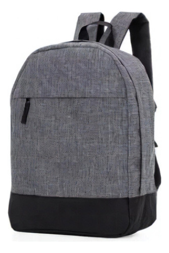 Mochila Masculina Resistente Simples Preta Para Faculdade Cor Cinza