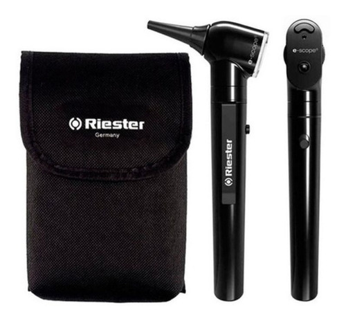 Set Otoscopio Y Oftalmoscopio Riester Negro Halogeno 