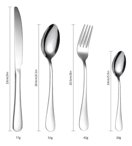 Set De 24 Cubiertos De Acero Inoxidable Deluxe