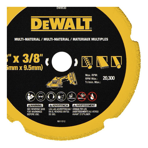 Disco De Corte Diamantado 3pol Multimaterial Dw8530 Dewalt