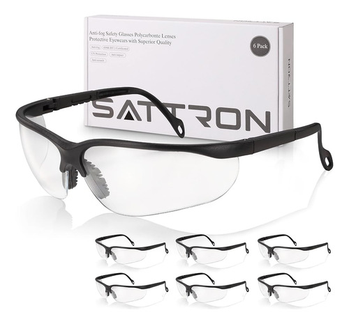 Paquete De 6 Gafas De Seguridad Sattron, Gafas De Tiro Antiv