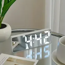 Comprar Reloj Led Espejo Con Despertador Y Temperatura Para Mesa