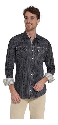 Camisa Vaquera Hombre Wrangler Slim Fit Manga Larga 4bm