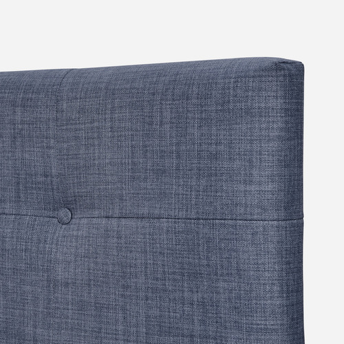 Cama Classique+ King + Respaldo Y Veladores Maurice Denim