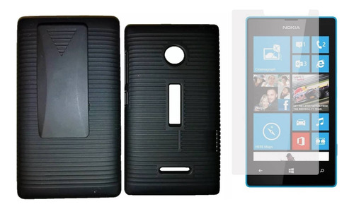 Combo Funda Clip Sencillo Nokia Lumia 435 + Cristal Templado