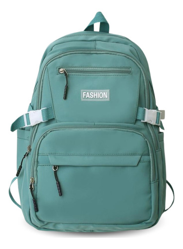 Mochila Escolar Faculdade Fashion Juvenil Design Liso Grande Cor Verde