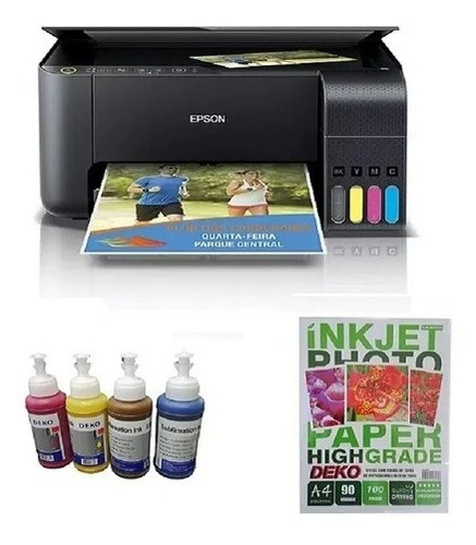 Kit Epson Ecotank L3210 4tintas E 100 Folha Sublimatica