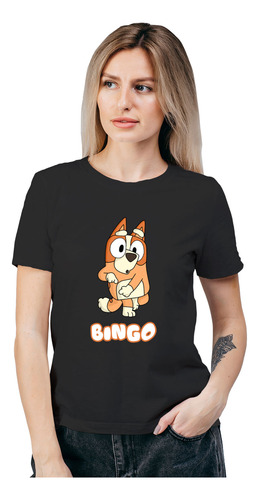 Polera Mujer Bingo Heeler Sup Bluey Algodon Organico Wiwi