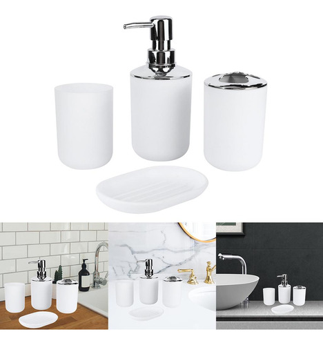 4x Juego De Accesorios De Baño Conjunto De Baño