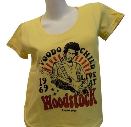 Remeras Jimi Hendrix Woodstock Corte Mujer Vs. Modelos Rock