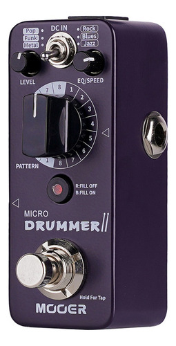 Pedal Mooer Drummer Mdm2 Preto Tap Tempo Com