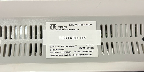 Modem Roteador 4g Zte Mf253 - Usado - Desbloqueado (Usado)