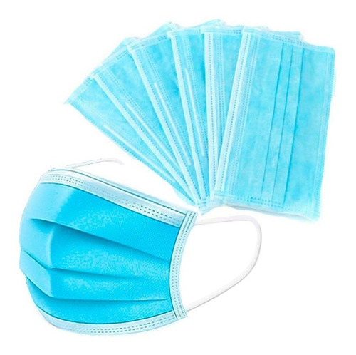 Barbijo Tapa Boca X50u Polipropileno En Caja - Calidad Color Celeste