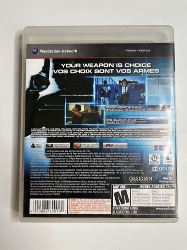 Alpha Protocol Play Station 3 Ps3 (Usado)