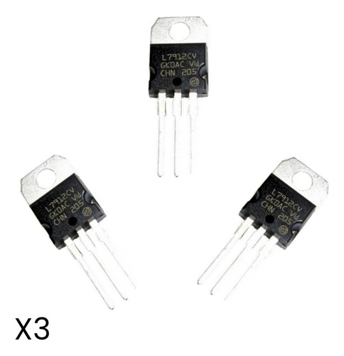 Regulador De Voltaje 7912 -12v Negativo To-220 Kit-3