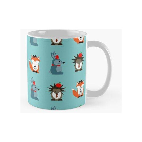 Taza Dark Animales Zorro Conejo Erizo Calidad Premium