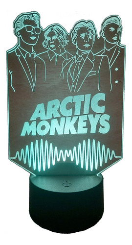 Arctic Monkeys Lámpara Led Ilusión 3d Luz Decoración Rock