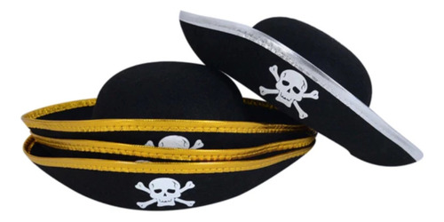 Gorro Pirata Cotillón Disfraz Halloween Cumpleaños Fdd Color Niño Plata
