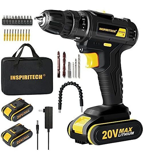 Taladro Inalambrico Inspiritech De 20 V Max. Con 2 Baterias