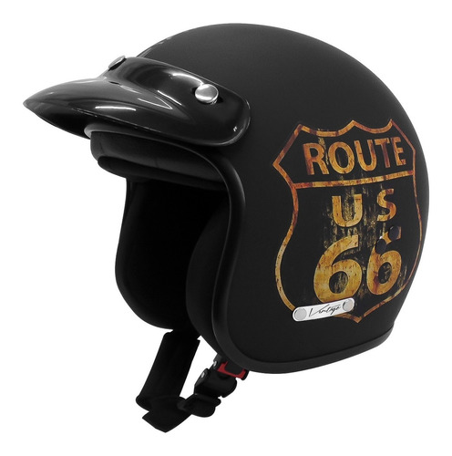 Casco Abierto Para Moto Vertigo Vintage Maya Ruta 66