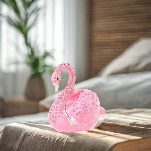 Swan Trinket Box Treasure Case Portátil Multipurpose Art
