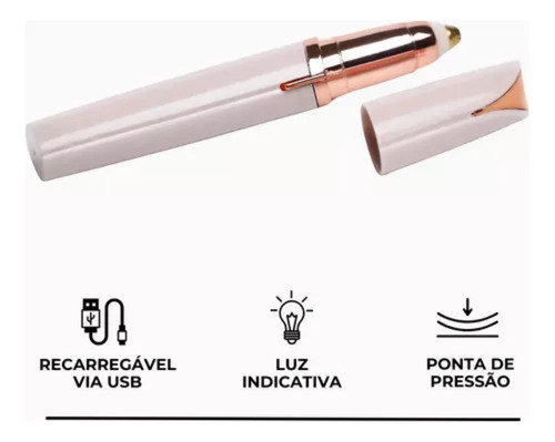 Caneta Depiladora P/ Sobrancelha Cor Branco