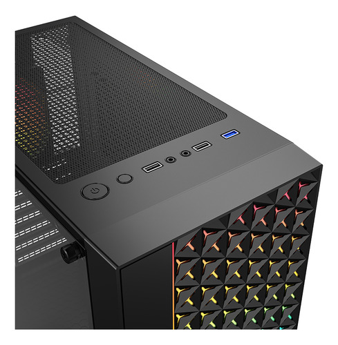 Gabinete Xyz Portal 200 A-rgb Atx Black Fan