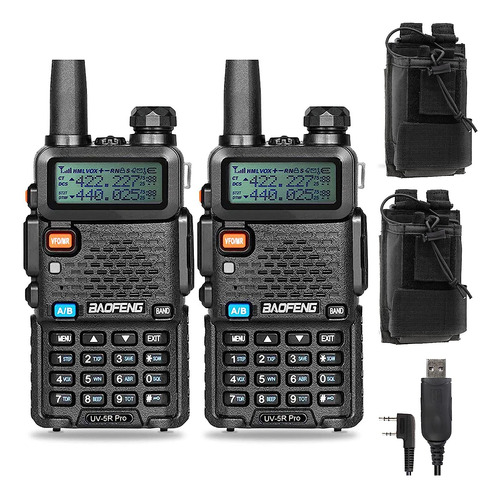 2pcs Baofeng Ham Radio Uv-5r Pro 8w Radio Dos Vías Más 2 Pcs