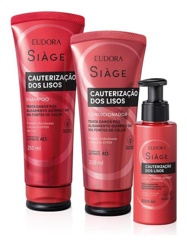  Siàge Cauterização Dos Lisos: Shampoo+condicionador+leave-in