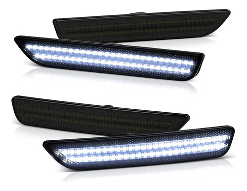 Para Ford Mustang 2010-2 4 Pieza Humo Oscuro Full White Led